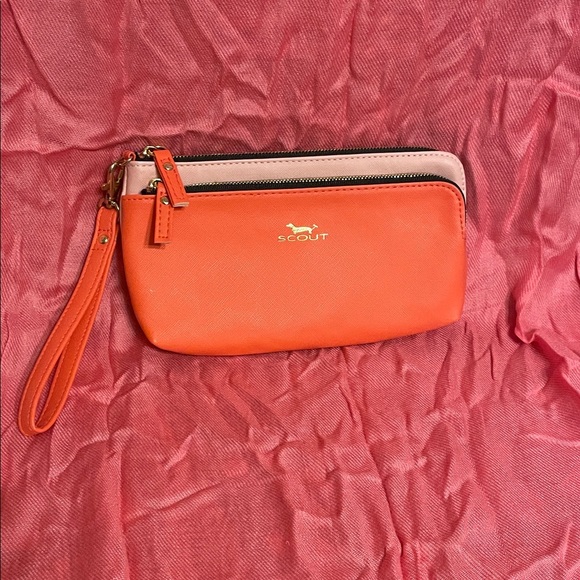 Scout Vibrant Orange & Pink Wristlet Clutch - Picture 1 of 7